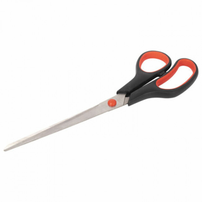 Ножницы STAFF EVERYDAY, 235 мм, бюджет, резиновые вставки, черно-красные, ПВХ чехол