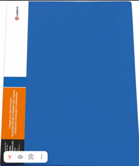 Папка 2кольца диаметром 35 мм, корешок 42 мм, 0,70 мм синяя, карман внутри