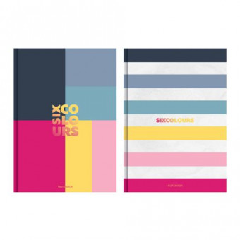 Тетрадь 80л., А5, переплёт твёрдый, BG индивид.блок:клетка "Шесть цветов" ламинация матовая (ассорти)