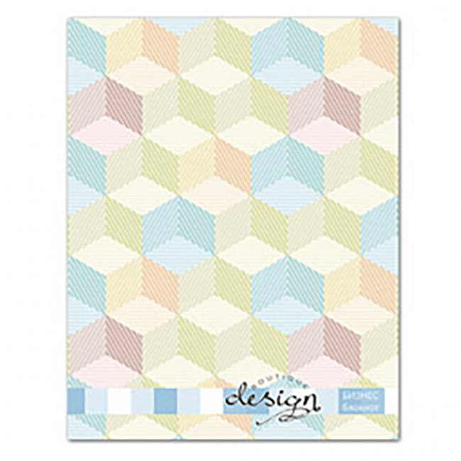 Бизнес- блокнот А5, 7БЦ, Проф-Пресс, ламинация, лен 80 л., "Узор из кубиков"