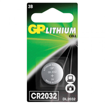 Батарейка GP Lithium, CR2032, литиевая, 1 шт., в блистере, CR2032-C1