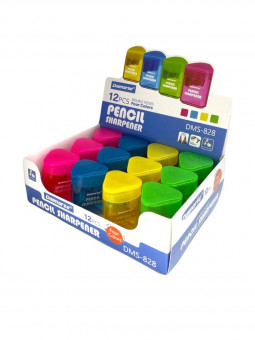 Точилка фигурная пластиковая двойная , ассорти 4 цвета, Daimarse (12)