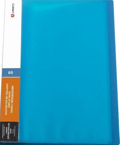 Папка А4 600мкр 40мм с вкладышами: 60л, неоновая синяя, LAMARK/DB0036-IMBL (6/36)