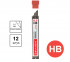 Грифели запасные BRAUBERG, КОМПЛЕКТ 12 шт., "Hi-Polymer", HB, 0,5 мм