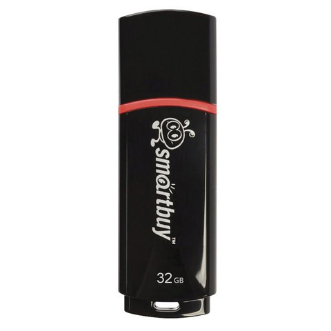 Флеш-диск 32 GB, SMARTBUY Crown, USB 2.0, черный