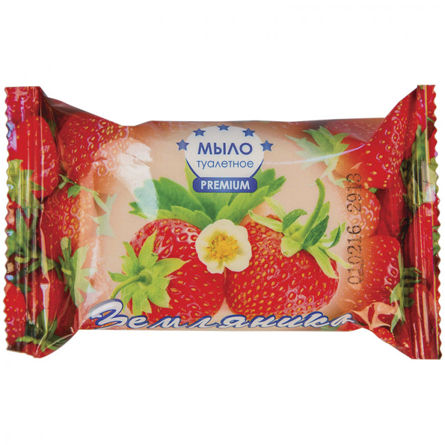 Мыло туалетное ММЗ "Земляника", флоу-пак, 75г (30) Мыло туалетное ММЗ "Земляника", флоу-пак, 75г (30)