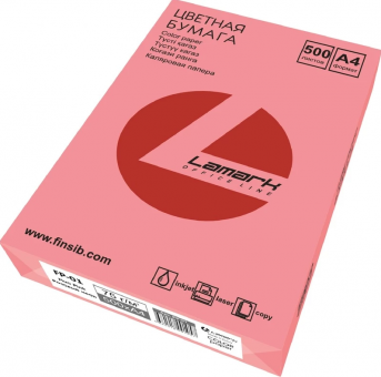 Бумага цветная для печати Lamark (FP-01) розовый неон А4 75г 500л