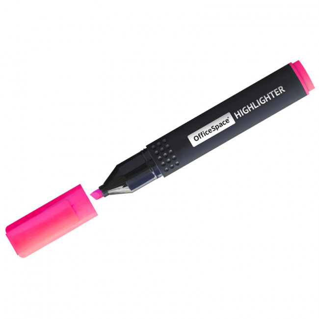 Текстовыделитель OfficeSpace розовый, 1-4мм (12)