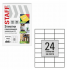 Этикетка самоклеящаяся 70х37,1 мм, 24 этикетки, белая, 80 г/м2, 50 листов, STAFF BASIC, 115657 Этикетка самоклеящаяся 70х37,1 мм, 24 этикетки, белая, 80 г/м2, 50 листов, STAFF BASIC, 115657