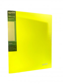 Папка на 2 О-кольцах PRISMA NEON WENZER OFFiCE А4, 25 мм, 700 мкм, эффект 3D, желтая, 9082024