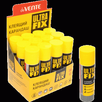 Клеящий карандаш PVA-P основа "deVENTE. Ultra Fix" 36 г в картонном дисплее с пластиковым поддоном