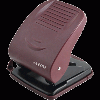 Дырокол "deVENTE. Stripe" (40 листов) пластиковый усиленный корпус, с линейкой, в картонной коробке, бордовый