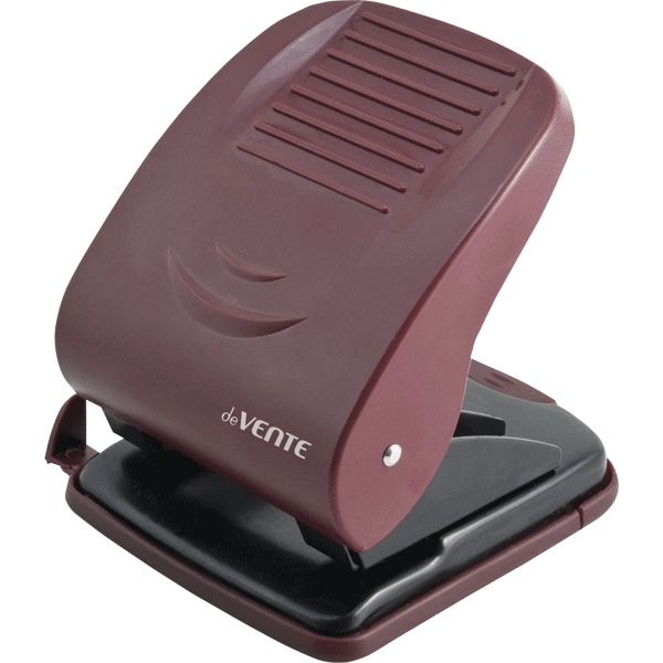 Дырокол "deVENTE. Stripe" (40 листов) пластиковый усиленный корпус, с линейкой, в картонной коробке, бордовый Дырокол "deVENTE. Stripe" (40 листов) пластиковый усиленный корпус, с линейкой, в картонной коробке, бордовый