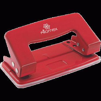 Дырокол "Attomex" (10 листов) металлический, в картонной коробке, красный