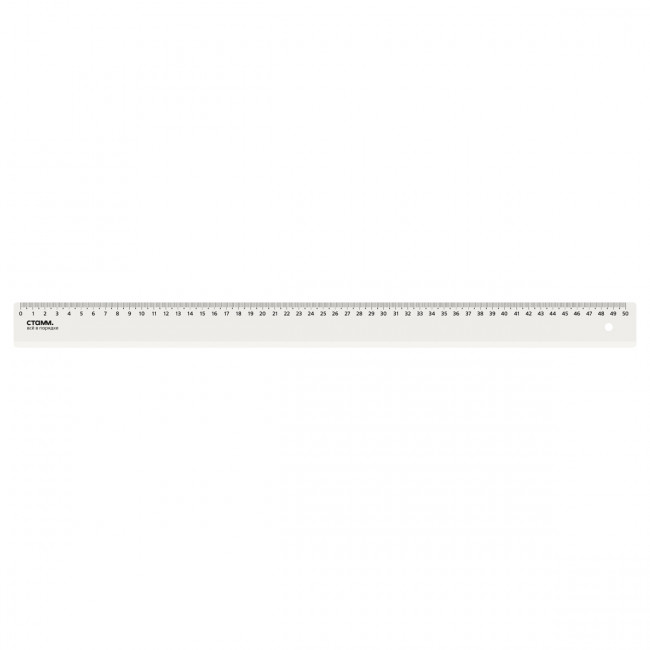 Линейка 50см СТАММ, пластиковая, прозрачная, бесцветная