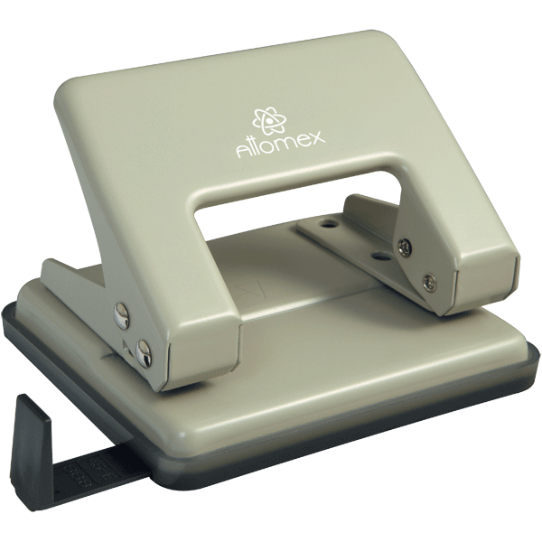 Дырокол "Attomex" (20 листов) металлический, с линейкой, в картонной коробке, серый