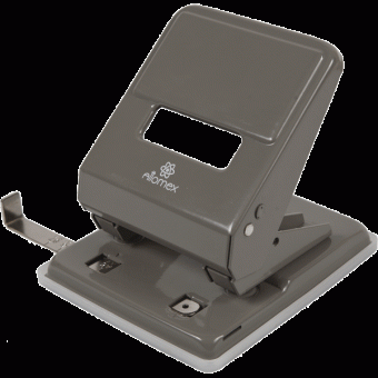 Дырокол "Attomex" (45 листов) металлический, с линейкой, в картонной коробке, серый