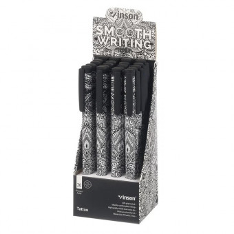 Ручка шариковая с чернилами на масляной основе: "Piano Classic", цветной корпус /ассорти/, игольчатый наконечник, резиновый держатель, цвет чернил-синий.