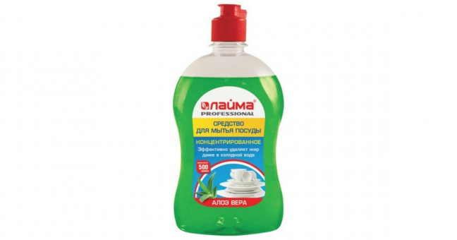 Средство для мытья посуды 500 г, ЛАЙМА PROFESSIONAL, концентрат, "Алоэ Вера" Средство для мытья посуды 500 г, ЛАЙМА PROFESSIONAL, концентрат, "Алоэ Вера"