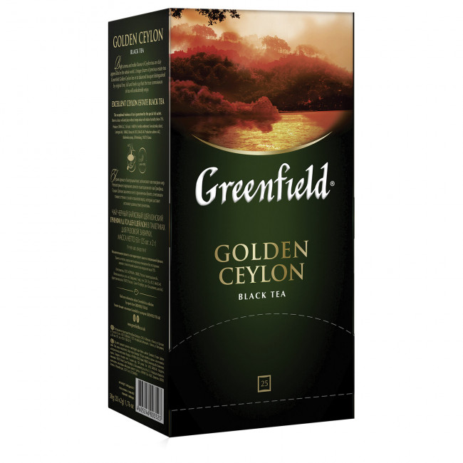 Чай GREENFIELD (Гринфилд) "Golden Ceylon", черный, 25 пакетиков в конвертах по 2 г Чай GREENFIELD (Гринфилд) "Golden Ceylon", черный, 25 пакетиков в конвертах по 2 г