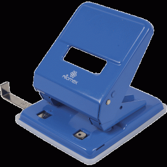 Дырокол "Attomex" (45 листов) металлический, с линейкой, в картонной коробке, синий