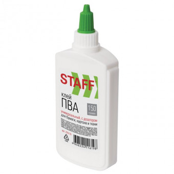 Клей ПВА STAFF "EVERYDAY", 150 г, с дозатором