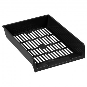 Лоток для бумаг горизонтальный СТАММ "Респект", сетчатый, черный