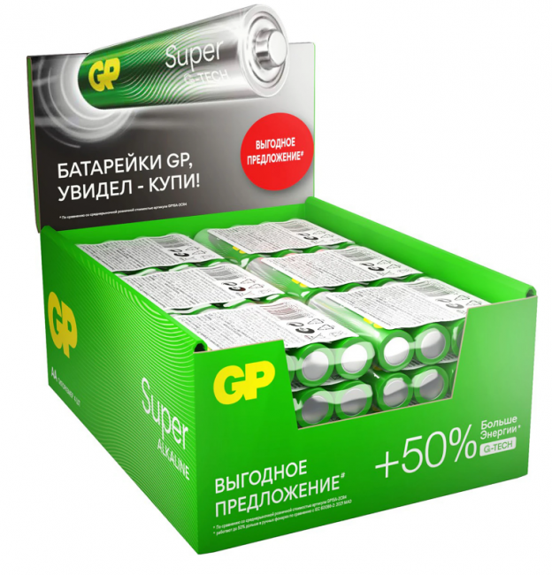 Батарейки КОМПЛЕКТ 4 шт., GP Super G-Tech, AA (LR06, 15 А), алкалиновые, пальчиковые, в пленке, 15AA21, 15ARS-2SB4 Батарейки КОМПЛЕКТ 4 шт., GP Super G-Tech, AA (LR06, 15 А), алкалиновые, пальчиковые, в пленке, 15AA21, 15ARS-2SB4