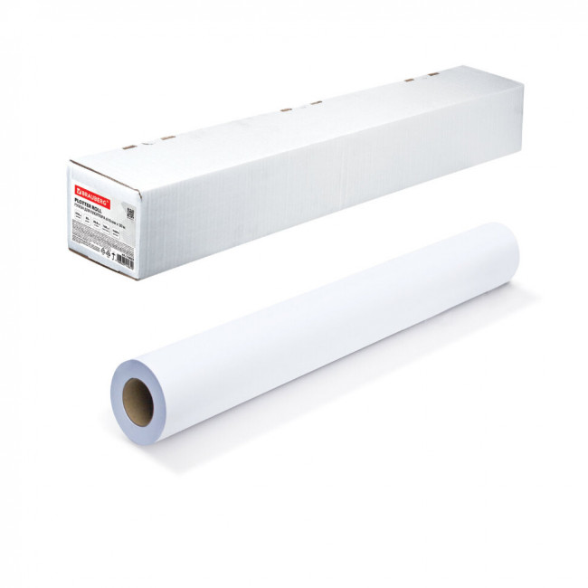 Бумага широкоформатная рулон для плоттера 610 мм х 30 м х втулка 50,8 мм, 160 г/м2, белизна CIE 146%, BRAUBERG