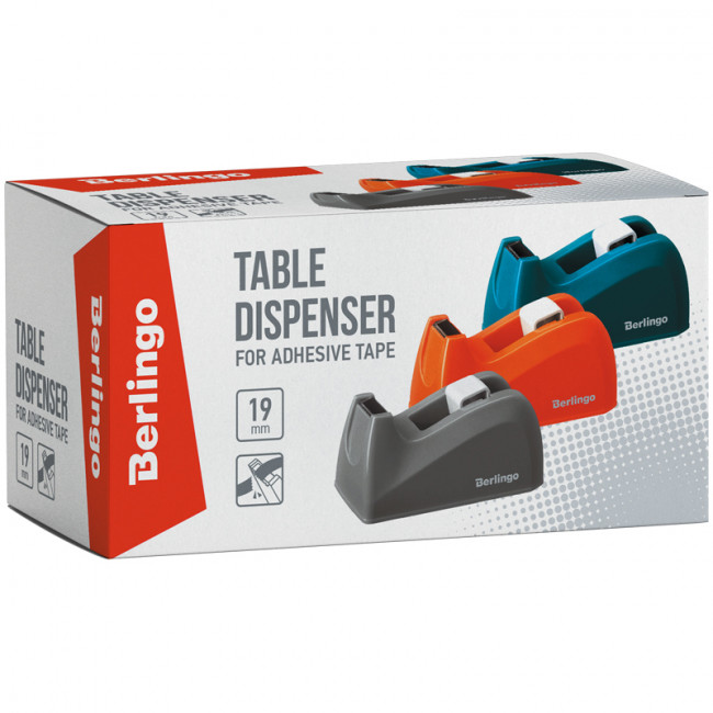 Диспенсер настольный Berlingo для канцелярской клейкой ленты, ассорти
