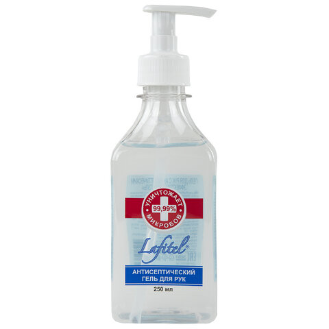 Антисептик-гель для рук спиртсодержащий (68%) с дозатором 250 мл LAFITEL (Лафитель), с экстрактом Алоэ