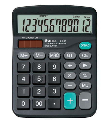 Калькулятор 12- разрядный, черный, размер - 150*120мм, Antima/B-837 (20) Калькулятор 12- разрядный, черный, размер - 150*120мм, Antima/B-837 (20)