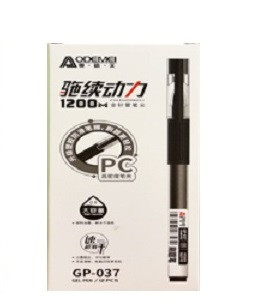 Ручка гелевая черн., 0,5мм, игольчатый стержень 1200 метров Aodemei/GP-037 (12)