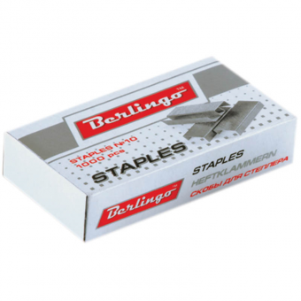 Скобы для степлера №10, оцинкованные, 1000 шт. (BERLINGO) (20)