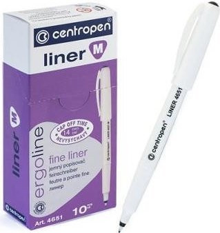 Линер 1,2 мм линия 0,5 мм черный ERGO Cap off Centropen 4651/1ч