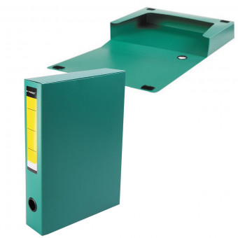 Короб архивный INFORMAT 235x75x320 мм А4 зелен. пластик, 2 липучки, вместимость до 750 листов собран.