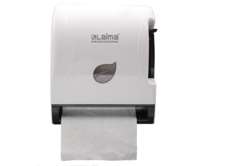 Диспенсер для полотенец в рулонах LAIMA PROFESSIONAL ECO (Система Н1), с рычагом, белый, ABS-пластик