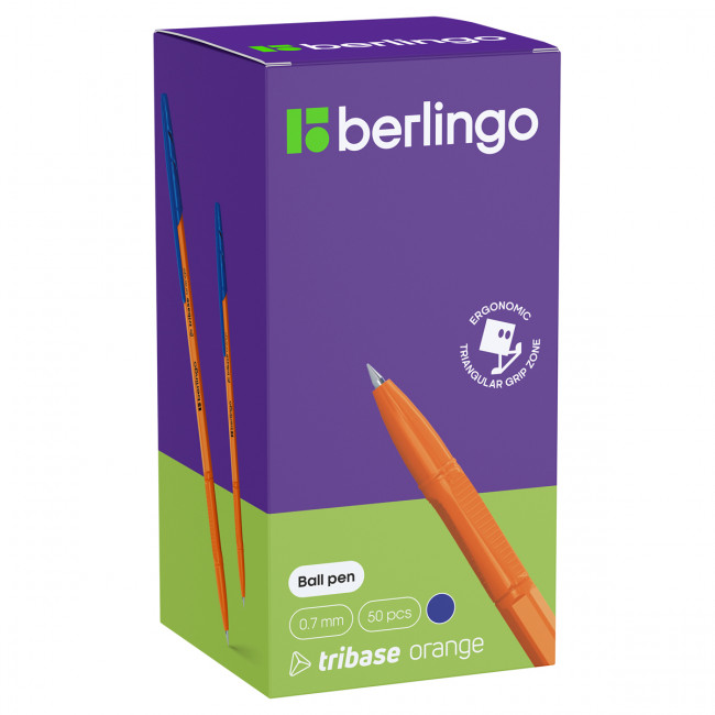 Ручка шариковая Berlingo "Tribase Orange" синяя, 0,7мм (50)