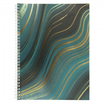 Тетрадь А4 96л клетка спираль "Абстракция бирюзовый" Светоч (4)