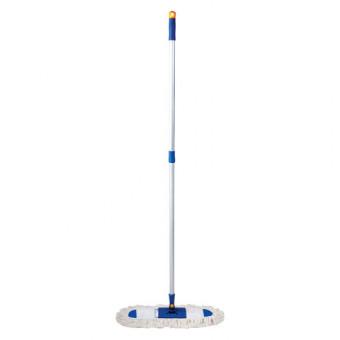 Швабра-рамка 40 см, алюминиевый телескопический черенок 130 см (резьба 1,6 см), МОП хлопок, LAIMA