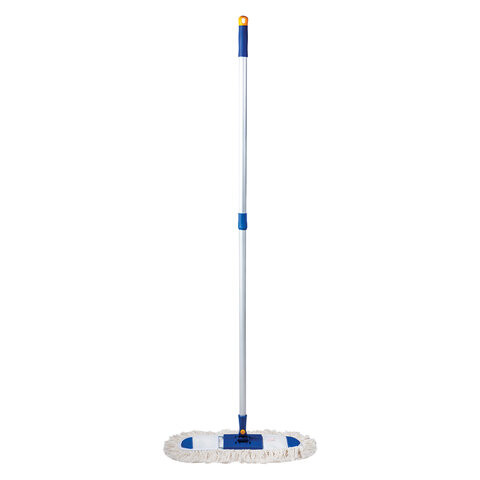 Швабра-рамка 40 см, алюминиевый телескопический черенок 130 см (резьба 1,6 см), МОП хлопок, LAIMA