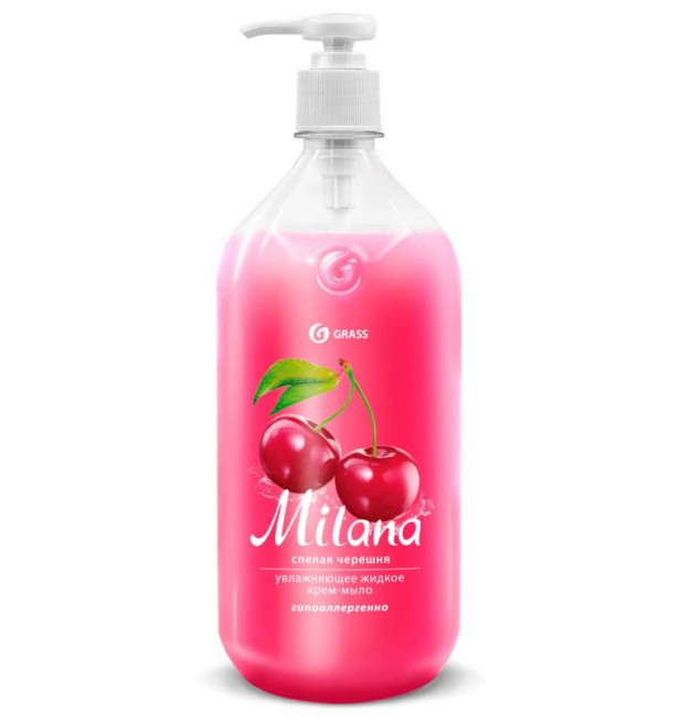 Крем-мыло жидкое увлажняющее "Milana спелая черешня" (флакон 1000 мл)