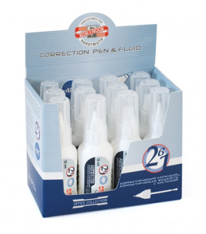 Корректор-Карандаш+ Штрих с кисточкой (2 в 1) "KOH-I-NOOR", 12мл., метал. наконечник (12) Корректор-Карандаш+ Штрих с кисточкой (2 в 1) "KOH-I-NOOR", 12мл., метал. наконечник (12)