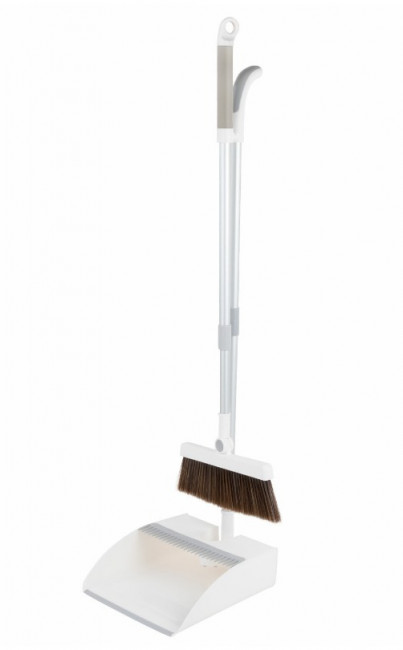 Совок для мусора + щетка-телескоп, с магнитным креплением, бело-серый, DASWERK Совок для мусора + щетка-телескоп, с магнитным креплением, бело-серый, DASWERK