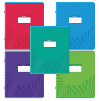 Тетрадь А5, 48 л., BRAUBERG, скоба, клетка, выборочный лак, "Классика" (микс в спайке), 404344