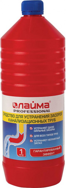 Средство для прочистки канализационных труб 1 л ТРУБОЧИСТ (тип КРОТ), ЛАЙМА PROFESSIONAL