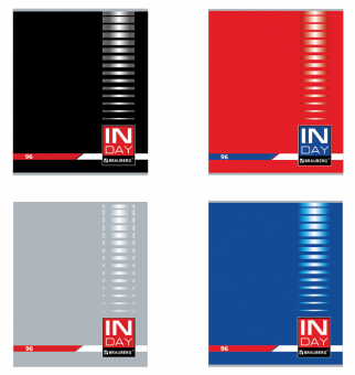 Тетрадь А5, 96 л., BRAUBERG, скоба, клетка, обложка картон, "INDAY", 400522