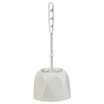 Ерш для унитаза с подставкой стандартной, "Блеск", цвет мраморный/белый ротанг, IDEA