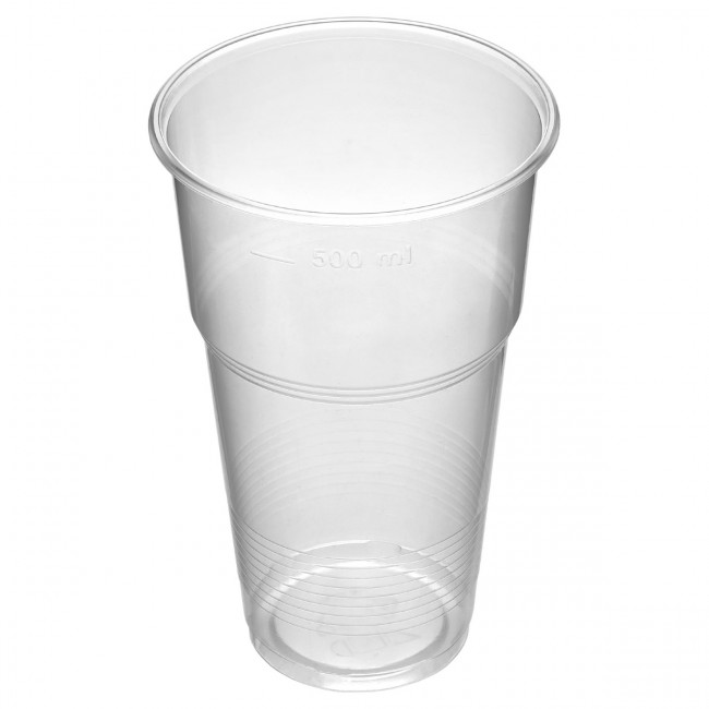 Стаканы одноразовые OfficeClean 500мл, набор 50шт., бюджет, ПП, прозрачные, хол/гор
