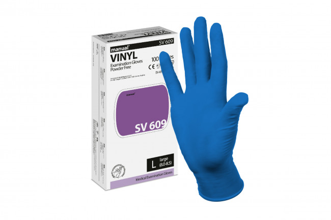 Перчатки виниловые смотровые, КОМПЛЕКТ 50 пар (100 шт.), неопудренные, нестерильные, L
